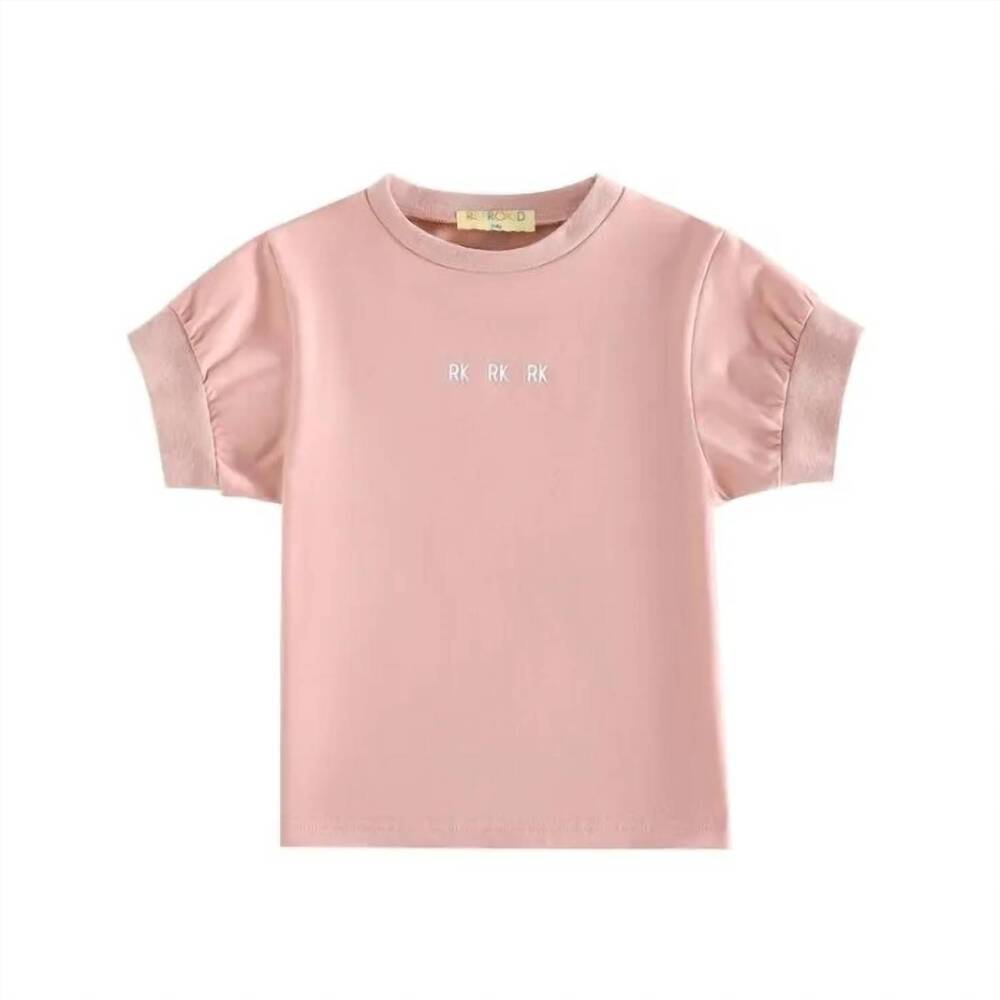 NEW RETROKID girls hollis logo short sleeve tee in pink